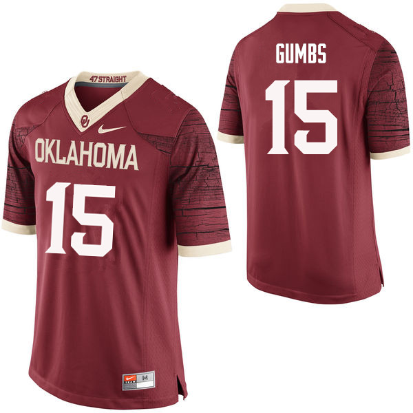 Oklahoma Sooners #15 Addison Gumbs College Football Jerseys Limited-Crimson